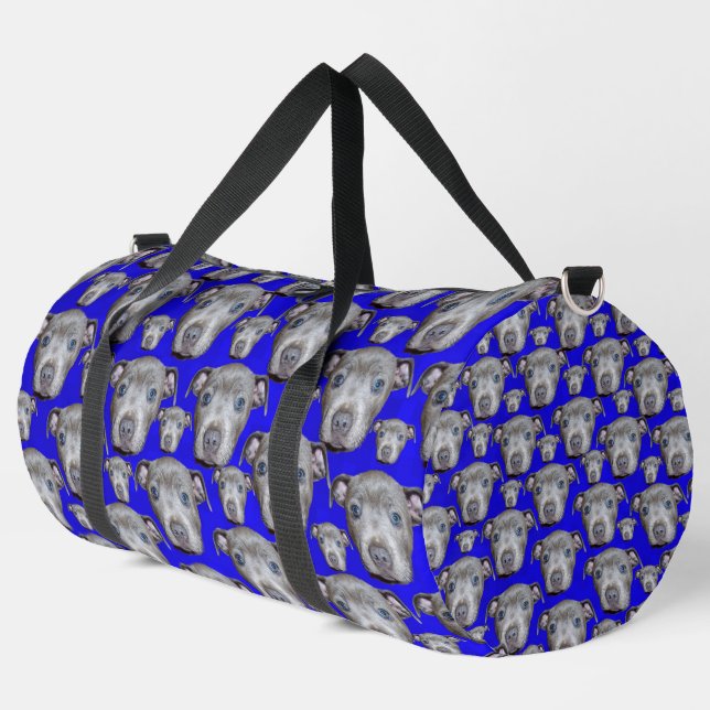 Staffy Bull Terrier Puppy Pattern, Duffle Bag (Linke Ecke)