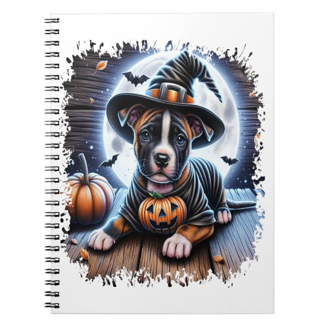 Staffy Dog Halloween Square Notizblock (Vorderseite)