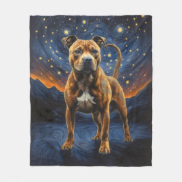 Staffy Dog Künstlerisch Fleecedecke