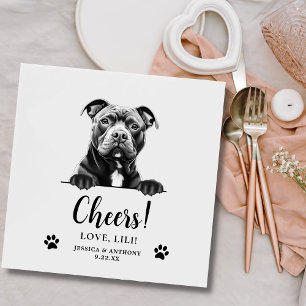 Staffy Dog Zeichne Personalisierte Beifall Serviette