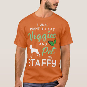 Staffy Funny Vegan Dog Lover Eigentümer Xmas Gebur T-Shirt