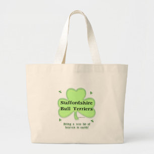 Staffy Heaven; Staffordshire St. Patrick's Day Jumbo Stoffbeutel