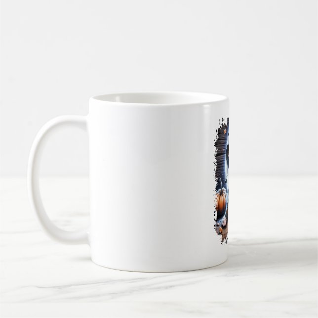 Staffy-Hund-Halloween-Platz Kaffeetasse (Links)
