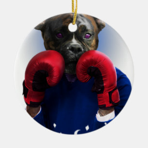 Staffy Hundeboxer-Spaß-Tier Keramikornament