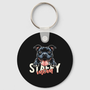 Staffy Mama Staffordshire Bull Terrier Dog Tattoo Schlüsselanhänger