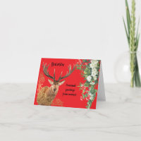 Stag auf rotem Weihnachten
