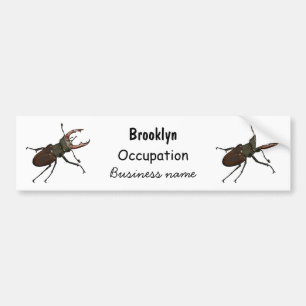 Stag beetle cartoon illustration autoaufkleber