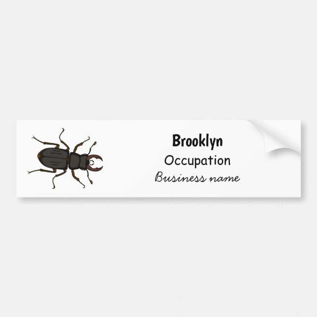 Stag beetle insect illustration autoaufkleber (Vorne)