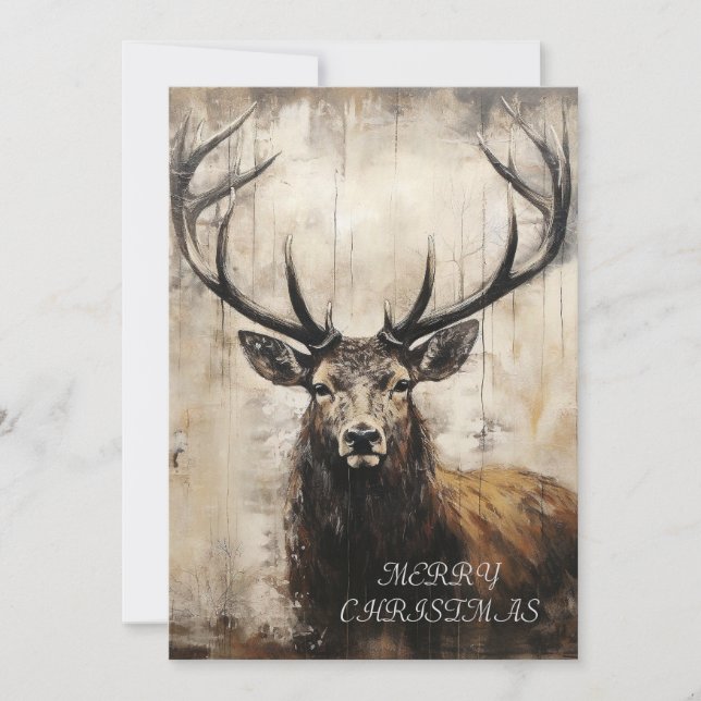 Stag Christmas Card Feiertagskarte (Vorderseite)