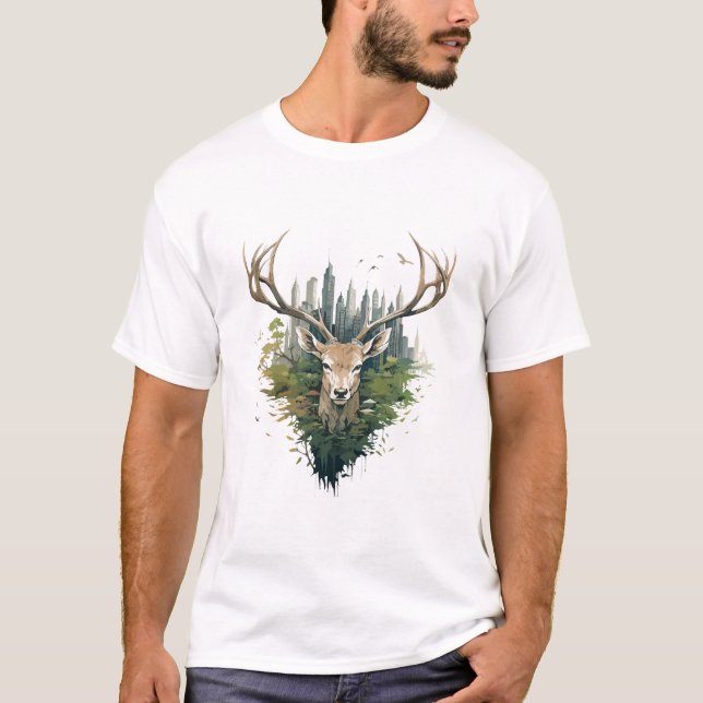 Stag Deer Animal Beauty Nature Naturerlebnis T-Shirt (Vorderseite)