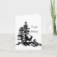 Stag Deer Tree Forest Animal Masculine Geburtstag