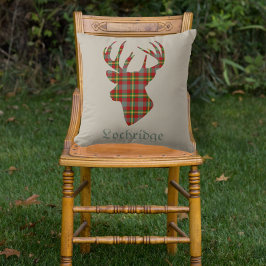 Stag Head Scottish Red Tartan Personalisiert Kissen