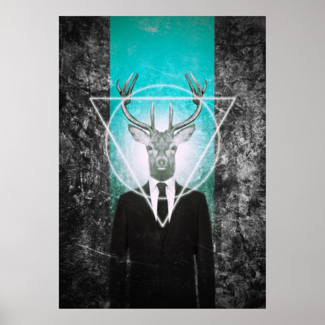 Stag im Anzug Poster (Vorne)