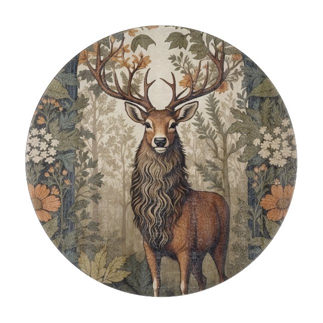 Stag im Wald William Morris Inspiriert Schneidebrett (Vorderseite)