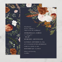 Stag navvin blau florale rustikale elegante modern