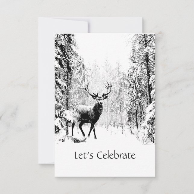 Stag Retirement Masculine Stag Dez Art Einladung (Vorderseite)