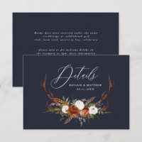 Stag terracotta navy blau florale elegante Hochzei