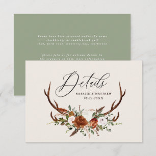Stag terracotta Rost Blumen elegante Hochzeitsbudg Save The Date
