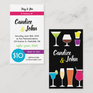 Stag und Doe Jack und Jill Tickets Bar Drinks 