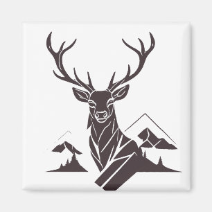 Stag Vector Art Animal Modern Urban City Grafik Magnet