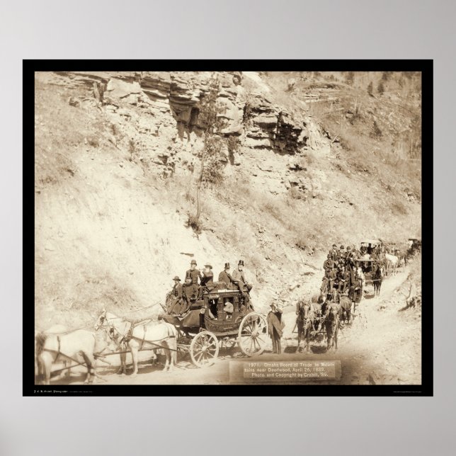 Stagecoaches Travelling Mountain Road SD 1889 Poster (Vorne)