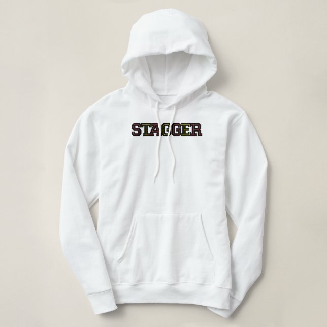 Stagger Weiße Hoodie (Design vorne)