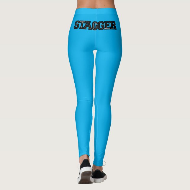 Stagger Women's Blue Leggings (Rückseite)