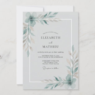 Stahl-Aqua-Rebe-Hochzeit Einladung