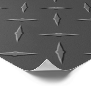 Stahl-Diamantplatte Aluminium Silber Männer Steamp Poster