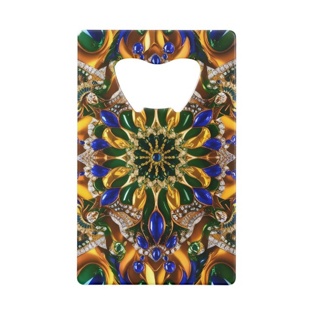 Stahl Flaschenöffner mit brasilianischen Farben (Vorderseite)