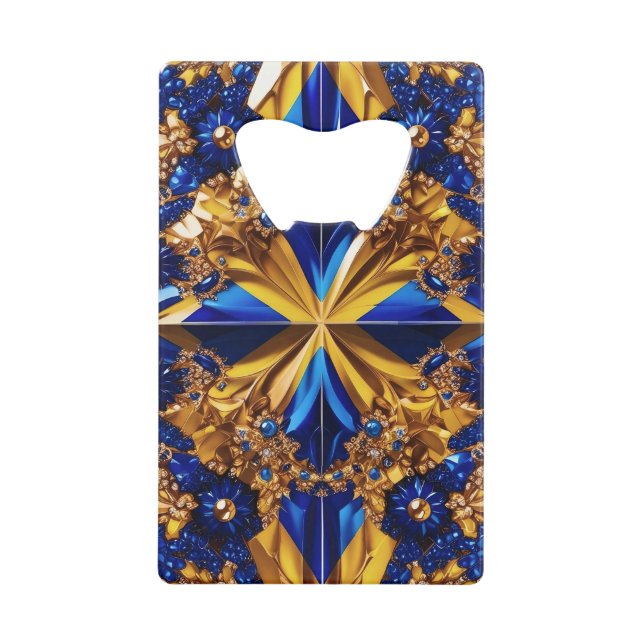 Stahl Flaschenöffner mit Schweden Farben (Vorderseite)