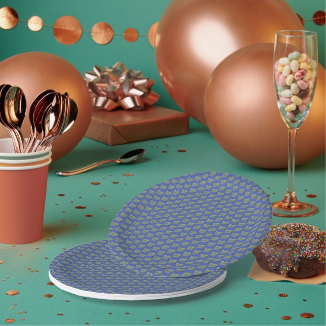 Stahl in Abstrakt Pappteller (Multi)