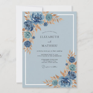 Stahl Kupfer Gemalte Hochzeit Einladung