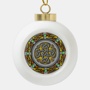 Stahl, Leder und Edelsteine digitales Bild keltisc Keramik Kugel-Ornament