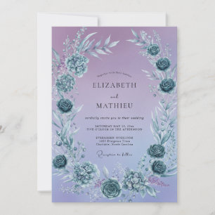 Stahl-Lilien-Wreath-Hochzeit Einladung