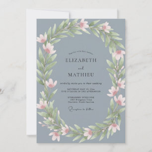 Stahl Petal Rosa Kranz Hochzeit Einladung