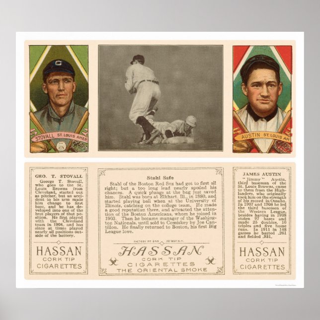 Stahl Red Sox Browns Baseball 1912 Poster (Vorne)