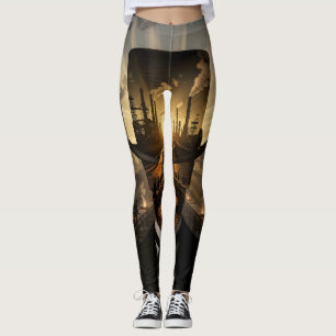Stahl & Sonnenuntergänge: Die industrielle Grenze Leggings