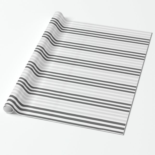 Stahl- und Silberpinstriebpapier Geschenkpapier (Ungerollt)