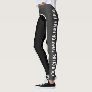 Stahl/weiße/Schwarz-kundengerechte Text-Leggings Leggings