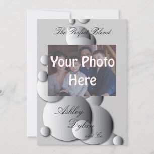 Stahlblasen Blended Family Foto Hochzeit Einladung