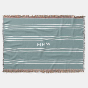 Stahlblaue Streifen für kundenspezifische Monogram Decke