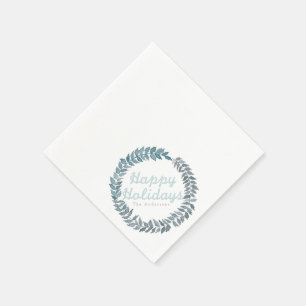 Stahlblaue Weinrebe Wasserfarben-Feiertag Serviette