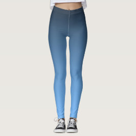 Stahlblauer Gradient Minimalist Ombre Sport Yoga Leggings