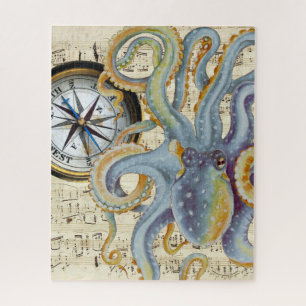 Stahlblauer Oktopus Musikkompass
