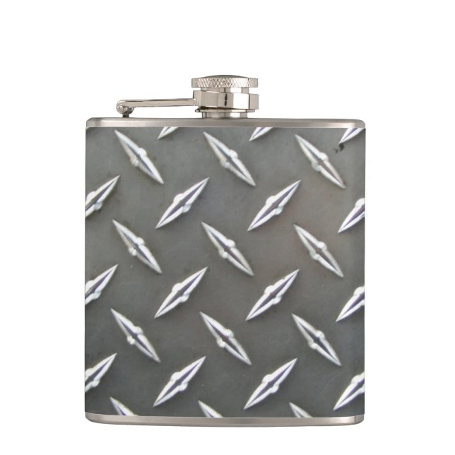 Stahlblickflasche Flachmann (Vorderseite)