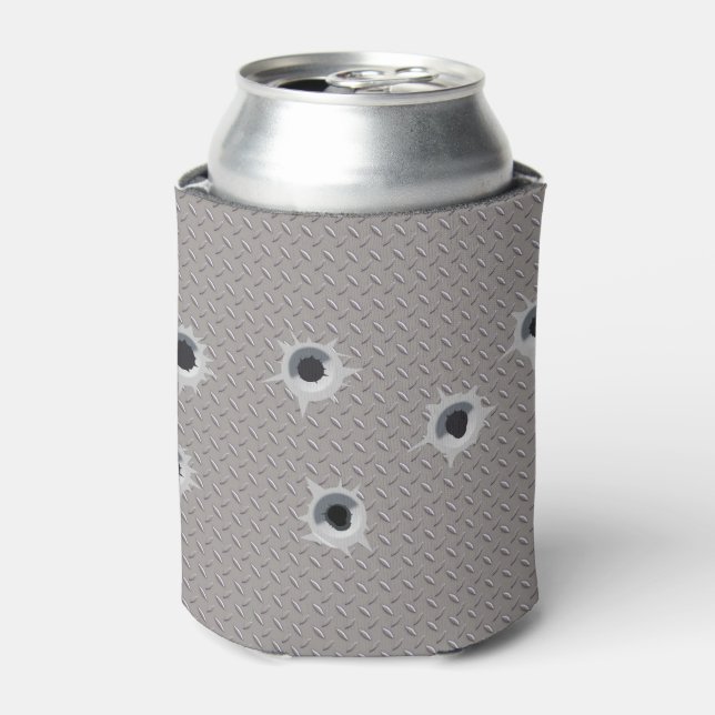 Stahldose mit Bullet Holes Novelty Dosenkühler (Kanne Vorderseite)