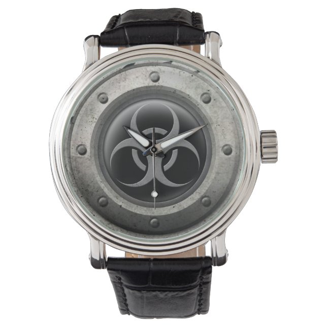 Stahleffekt von Grau und Schwarz Armbanduhr (Vorderseite)