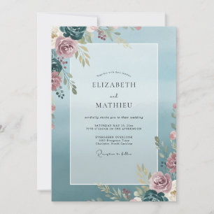 Stählernes Rosenblatt Hochzeit Einladung