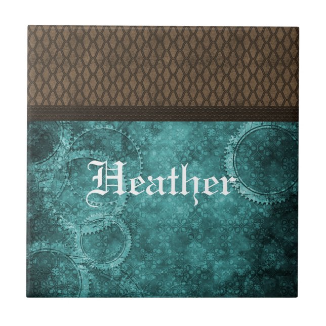 Stahlgetriebe, Aquamarin Fliese (Vorderseite)